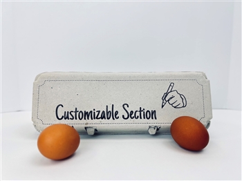12-egg Solid Top Custom Info Print on Blanks egg cartons