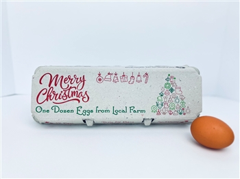 12-Egg Christmas Print Design Egg Cartons - 100pcs