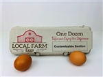 12-egg Solid Top Custom Info Print on Red Barn design