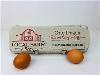 12-egg Solid Top Custom Info Print on Red Barn design