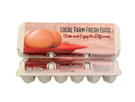 Labeled Generic Design Solid Top Egg Cartons - 100 units