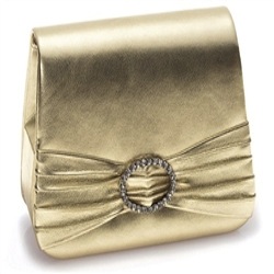 Benjamin Walk Tiara Rhinestone B834 Gold Metallic Clutch Handbag