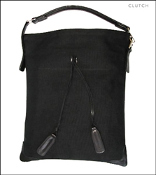 Clutch Bags Black Canvas Feed bag