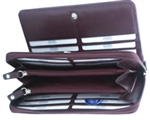 Leatherbay 50111 Genuine Leather Burgundy Zip Wallet