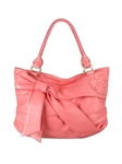 Melie Bianco Bow Satchel With Covered Studs Coral