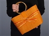 Top It Off Accessories Maddi Tote Orange Multi-stripe Bow