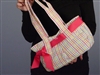 Top It Off Accessories Haley Bag Multi Color Gingham With Pink Picot Ribbon