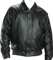 leather bomber jacket with zip-out lining