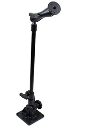 Universal Drill Down Pivot Base with 18 Inch Post and Double Ball Socket Arm for Electronic Devices