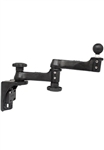 Universal Vertical Mount with Double Straight Swing Arms and 1.5 Inch Diameter Ball