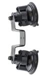 Dual 3.25" Dia. ARTICULATING Suction Cup Base with Twist Lock for Curved Surfaces (No Adapter)