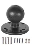 Universal 2.5 Inch Round Plate with 1.5 Inch Diameter Rubber Ball and Garmin Mounting Hardware for Selected Marine Devices