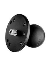 2.5 Inch Diameter Base with 1.5 Inch Rubber Ball and 3/8"-16 Male Stainless Steel Camera Stud