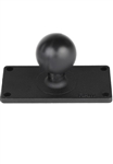 2 Inch x 4 Inch Aluminum Plate with 1.5 Inch Dia. Ball (4-Hole Pattern of 1.5" x 3.5" Center to Center)