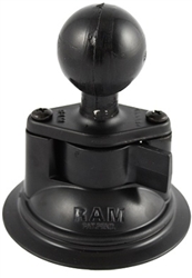 Suction Cup 3.3 Inch Diameter Base with Twist Lock and Aluminum Adapter with 1.5 Inch Diameter Ball