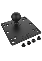 4.75 Inch Square VESA 75/100mm Compatible Plate with 1.5 Inch Dia. Rubber Ball