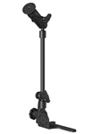 Passenger Side Universal No-Drill RAM POD HD Vehicle Mount with 18 Inch Long Pole, Double Socket Arm and 2.5 Inch Round Plate with 1.5 Inch Dia. "C" Sized Ball