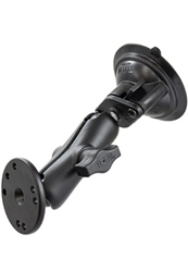 Single 3.25" Dia. Suction Cup Base with Twist Lock, Aluminum Standard Length Sized Arm and 2.5" Dia. Plate (Medium Duty)