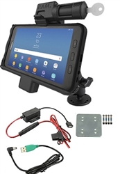 RAM Key-Locking Powered Cradle for Samsung Tab Active2 with Backing Plate