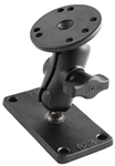 2.5 Inch Diameter Base with SHORT Sized Length Arm and Rectangular 2 Inch x 4 Inch Mounting Plate (RAM-B-202U-24)