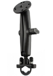 Handlebar Mount with Zinc U-Bolt (Fits .5 to 1.25 Dia.), LONG Sized Length Arm & 2.5 Inch Dia. Plate