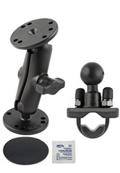 Handlebar Mount with Zinc U-Bolt (Fits .5 to 1.25 Dia.), Standard Sized Length Arm & Two 2.5 Inch Diameter Mounting Plates