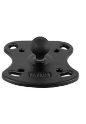 Marine MOUNTING PLATE with 1.0" Dia. Rubber Sized Ball for Selected Humminbird, Lowrance, Raymarine Apelco Models