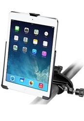 Aviation Yoke Clamp Base (Accommodates 0.625" to 1.25" Rail Diameter) with Standard Sized Arm and RAM-HOL-AP17U Holder for Apple iPad Air (1st Gen) WITHOUT Case or Cover