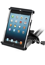 Aviation Yoke "C" Clamp Base (Accommodates 0.625" to 1.25" Rail Diameter) with Standard Sized Arm & RAM-HOL-TAB12U Holder for Apple iPad mini: Fits Devices Within the Following Dimensions: Height 6.8" to 9", Max Width 5.68", Depth .125 to 1.0"