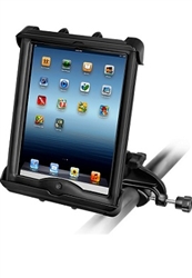 Aviation Yoke "C" Clamp Base (Accommodates 0.625" to 1.25" Rail Dia.) with Std Sized Arm & RAM-HOL-TAB17U Holder for Apple iPad with LifeProof & Lifedge Cases (Fits Other Tablets Within Range: Height 8.75-10.75", Width to 8.25", Depth to 1.1")