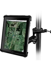 Aviation Yoke "C" Clamp Base (Accommodates 0.625" to 1.25" Rail Diameter) with Standard Sized Arm and RAM-HOL-TAB3U Universal Cradle for Tablets WITH or WITHOUT Case/Cover/Skin Including: Apple iPad 4, iPad 3, iPad HD, iPad 2, iPad, Google Nexus 10