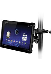 Aviation Yoke "C" Clamp Base (Accommodates 0.625" to 1.25" Rail Diameter) with Standard Sized Arm and RAM-HOL-TAB6U for iPad Air (Fits w/o Case), Motorola XOOM & Samsung GALAXY Tab 10.1 2014 Edition Tablet Cradle (Fits with or w/o Case)