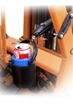 2 Inch Square Rail Clamp with Self Leveling Drink Holder (Fits Bottles 2.5” to 3.5” dia.)
