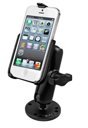 2.5 Inch Diameter Base and Standard Arm with RAM-HOL-AP11U Apple iPhone 5 Holder (Fits iPhone 5/5S WITHOUT Case or Cover)