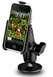 2.5 Inch Diameter Base and Standard Arm with RAM-HOL-AP3U Apple iPhone Holder (1st Gen WITHOUT Case or Cover)