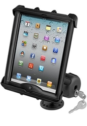 2.5 Inch Dia. Base & LOCKING Standard Sized Length Arm with LOCKING RAM-HOL-TABL17U Holder for Apple iPad with LifeProof & Lifedge Cases (Fits Other Tablets Within Range: Height 8.75-10.75", Width to 8.25", Depth to 1.1")