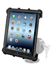 2.5 Inch Diameter Base and LOCKING Standard Sized Arm with RAM-HOL-TAB8U LOCKING Universal Cradle for 10" Screen Tablets WITH or WITHOUT Large Heavy Duty Case/Cover/Skin Including: Apple iPads