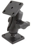 RAM Drill-Down Double Ball Mount with SHORT Sized Length Arm and Rectangle AMPS Plates