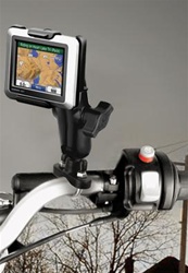 Handlebar Mount with Zinc U-Bolt (Fits .5 to 1.25 Dia.), Standard Sized Length Arm & Garmin RAM-HOL-GA32U Holder (Selected nuvi 500, 510 and 550 Series)