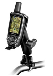 Handlebar Mount with Zinc U-Bolt (Fits .5 to 1.25 Dia.), Standard Sized Length Arm & Garmin RAM-HOL-GA41U Holder for Selected GPSMAP 62 & Astro 320 Series