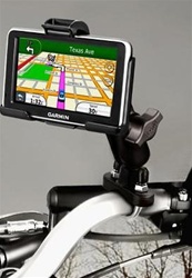 Handlebar Mount with Zinc U-Bolt (Fits .5 to 1.25 Dia.), Standard Sized Length Arm & Garmin RAM-HOL-GA44U Holder for (Selected nuvi 2300 Series)