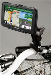 Handlebar Mount with Zinc U-Bolt (Fits .5 to 1.25 Dia.), Standard Sized Length Arm & Garmin RAM-HOL-GA50U Holder (Selected nuvi 50, 50LM Series)