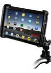 Handlebar Mount with Zinc U-Bolt (Fits .5 to 1.25 Dia.), Std. Sized Length Arm & RAM-HOL-TAB-LGU LARGE Universal Tablet Cradle fits MOST 10" Screens WITH or WITHOUT Case/Cover/Skin Including: Apple iPads / HD, Lenovo LePad, XOOM, LG G-Slate, Galaxy, etc.