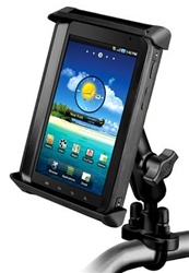Handlebar Mount with Zinc U-Bolt (Fits .5 to 1.25 Dia.), Standard Sized Length Arm and RAM-HOL-TAB4U Universal Cradle for Tablets WITH Case/Cover/Skin Including: BlackBerry PlayBook, Dell Streak 7, Samsung Galaxy, Barnes & Noble NOOKcolor