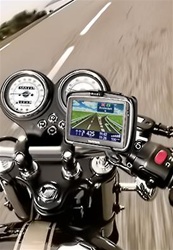 Handlebar Mount with Zinc U-Bolt (Fits .5 to 1.25 Dia.), Standard Sized Length Arm & TomTom RAM-HOL-TO9U Holder (Selected GO 740 Live Series)