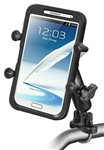 Handlebar Mount with STAINLESS Steel U-Bolt (Fits .5 to 1.25 Dia. Handlebar Rail), Standard Sized Length Arm and RAM-HOL-UN10BU  Large X-Grip Phone Holder (Fits Device Width 1.75" to 4.5")