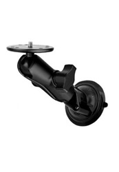 Single 3.25" Dia. Suction Cup Base with Twist Lock, Aluminum Standard Length Sized Arm and 2.5" Dia. Plate with 1/4"-20 Male Camera Stud (Medium Duty)