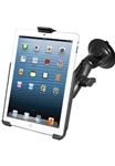 Single 3.25" Dia. Suction Cup Base with Twist Lock, Aluminum Standard Length Sized Arm and RAM-HOL-AP14U Holder for Apple iPad Mini 1st Gen & iPad Mini 3 WITHOUT Case or Cover