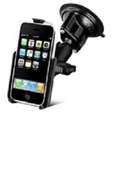 Single 3.25" Dia. Suction Cup Base with Twist Lock, Aluminum Standard Length Sized Arm RAM-HOL-AP6U Apple iPhone Holder (2nd & 3rd Gen 3G/3GS WITHOUT Case or Cover)