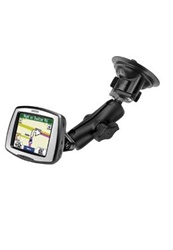 Single 3.25" Dia. Suction Cup Base with Twist Lock, Aluminum Standard Length Sized Arm and Garmin RAM-HOL-GA22U Holder (Selected StreetPilot c500 and I Series)